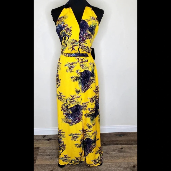 Guess Floral Hollywood Sun Halter Maxi Dress - Picture 1 of 9